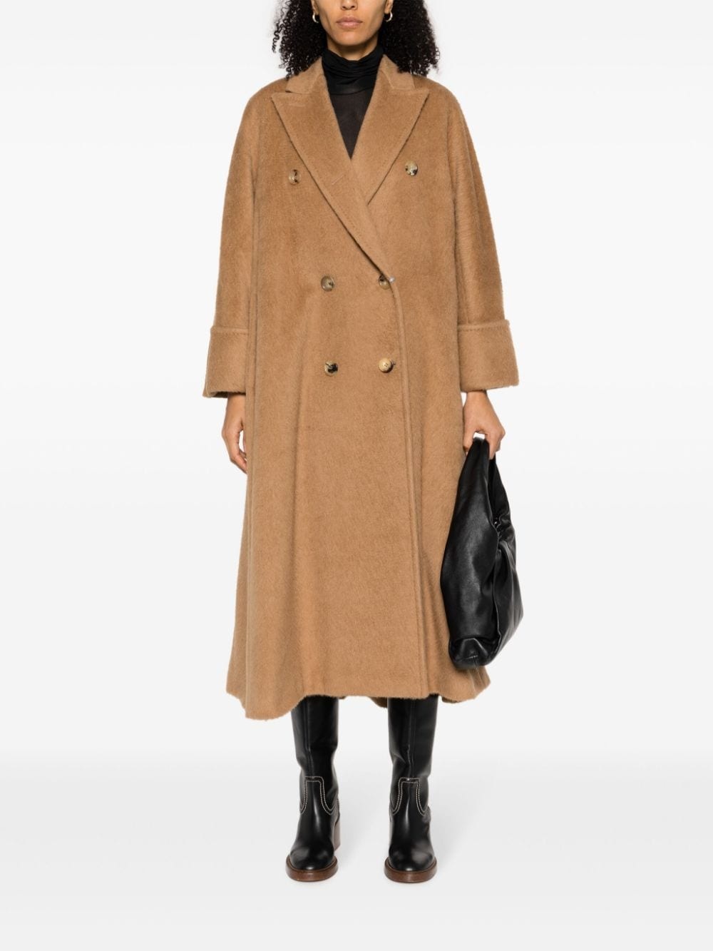 double-breasted long coat - 2
