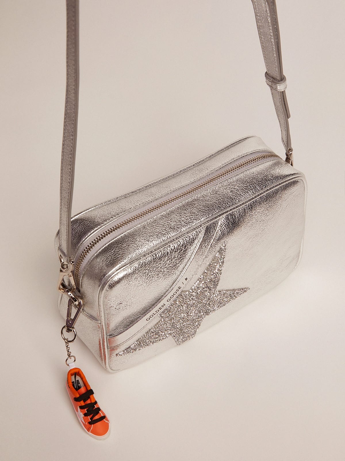 Silver Star Bag made of laminated leather with Swarovski star - 2