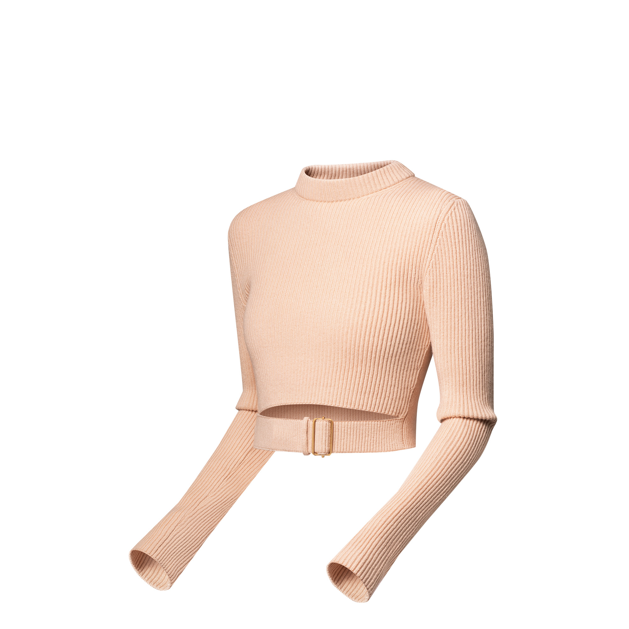 Belted Cropped Pullover - 2