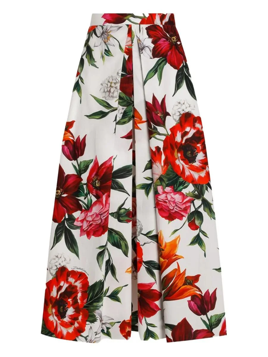 Dolce & Gabbana Floral Print Midi Skirt - 1