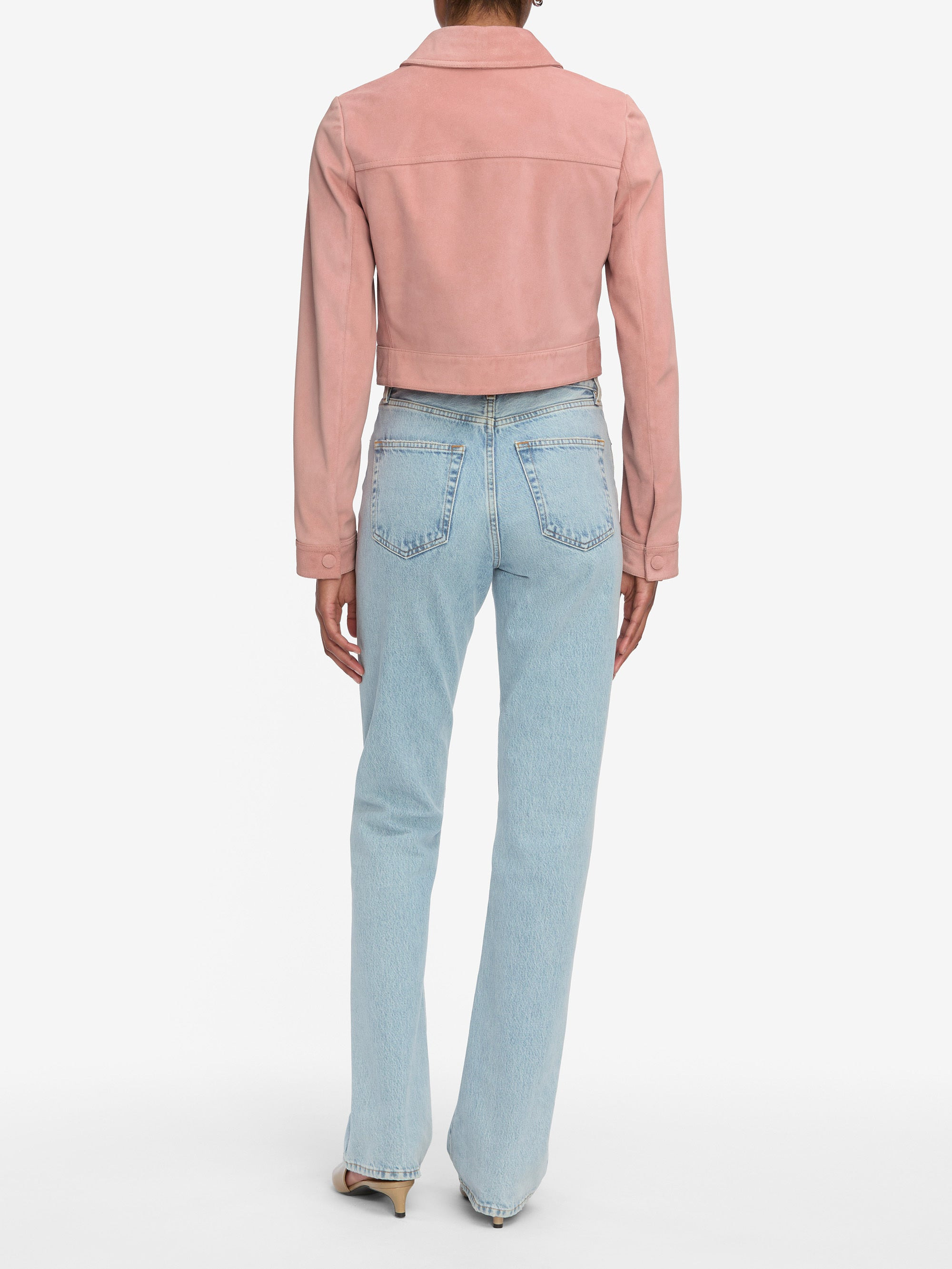 The Small Suede Jacket in Flamingo - 5