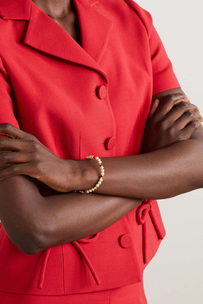 Valentino Rockstud gold-tone faux pearl bracelet outlook