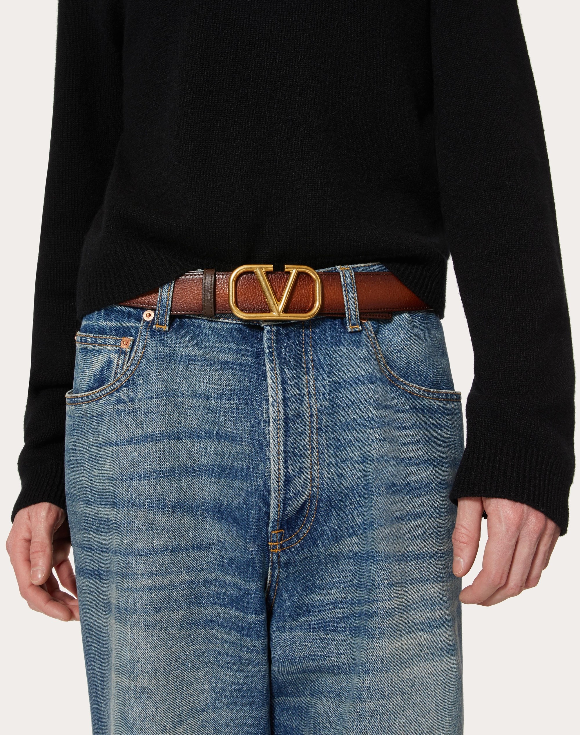 VLOGO SIGNATURE BELT IN OMBRÉ COWHIDE - 4