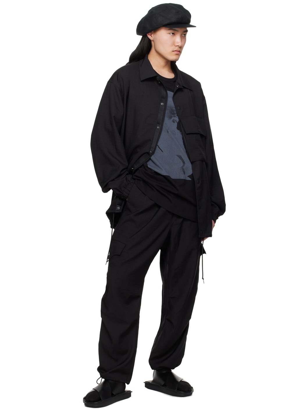 Black Flap Pocket Jacket - 4