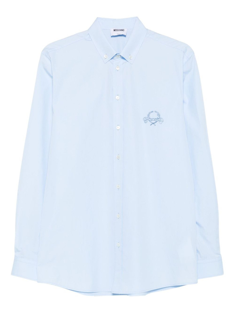 logo-embroidered long-sleeved shirt 1