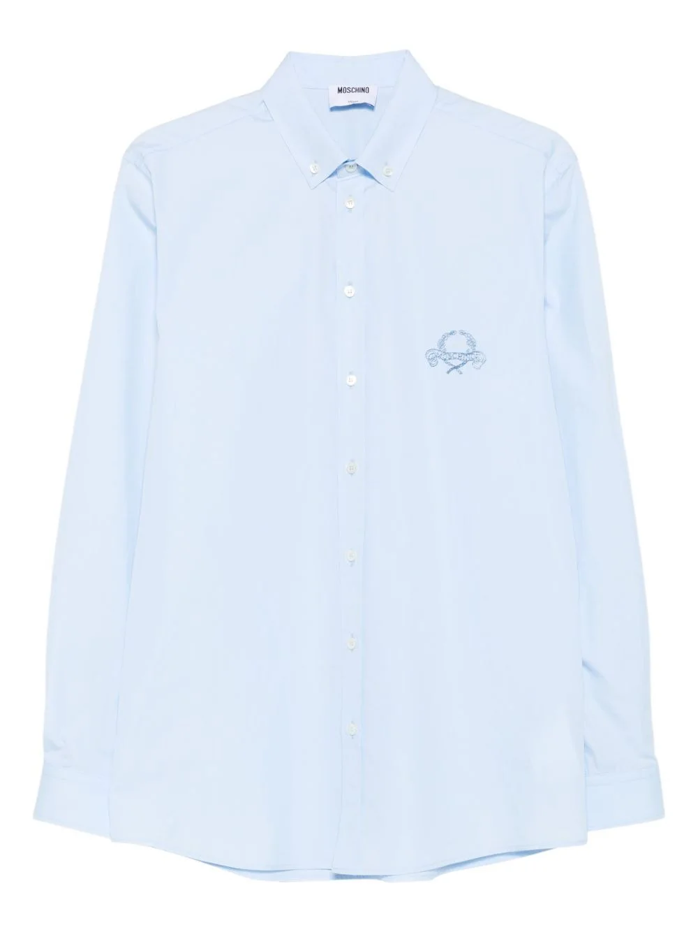 logo-embroidered long-sleeved shirt - 1