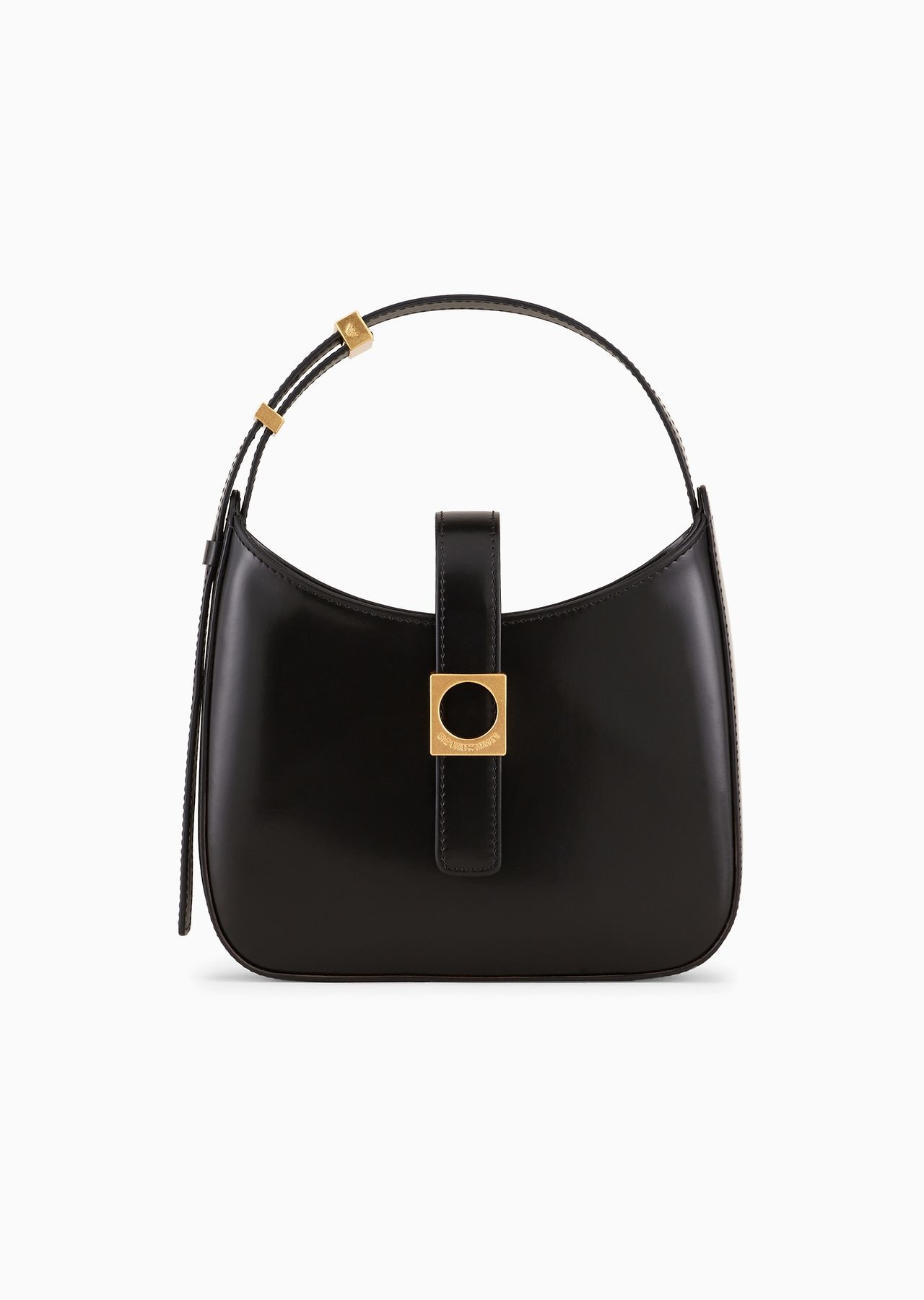 Brushed-leather hobo bag with strap - 1