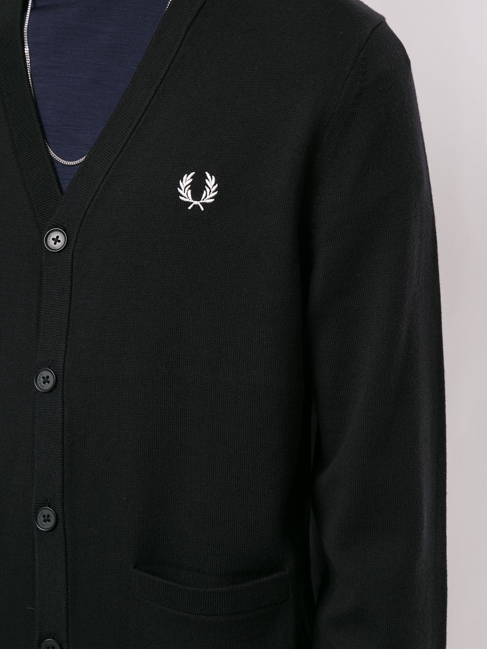 logo-embroidered cardigan - 5