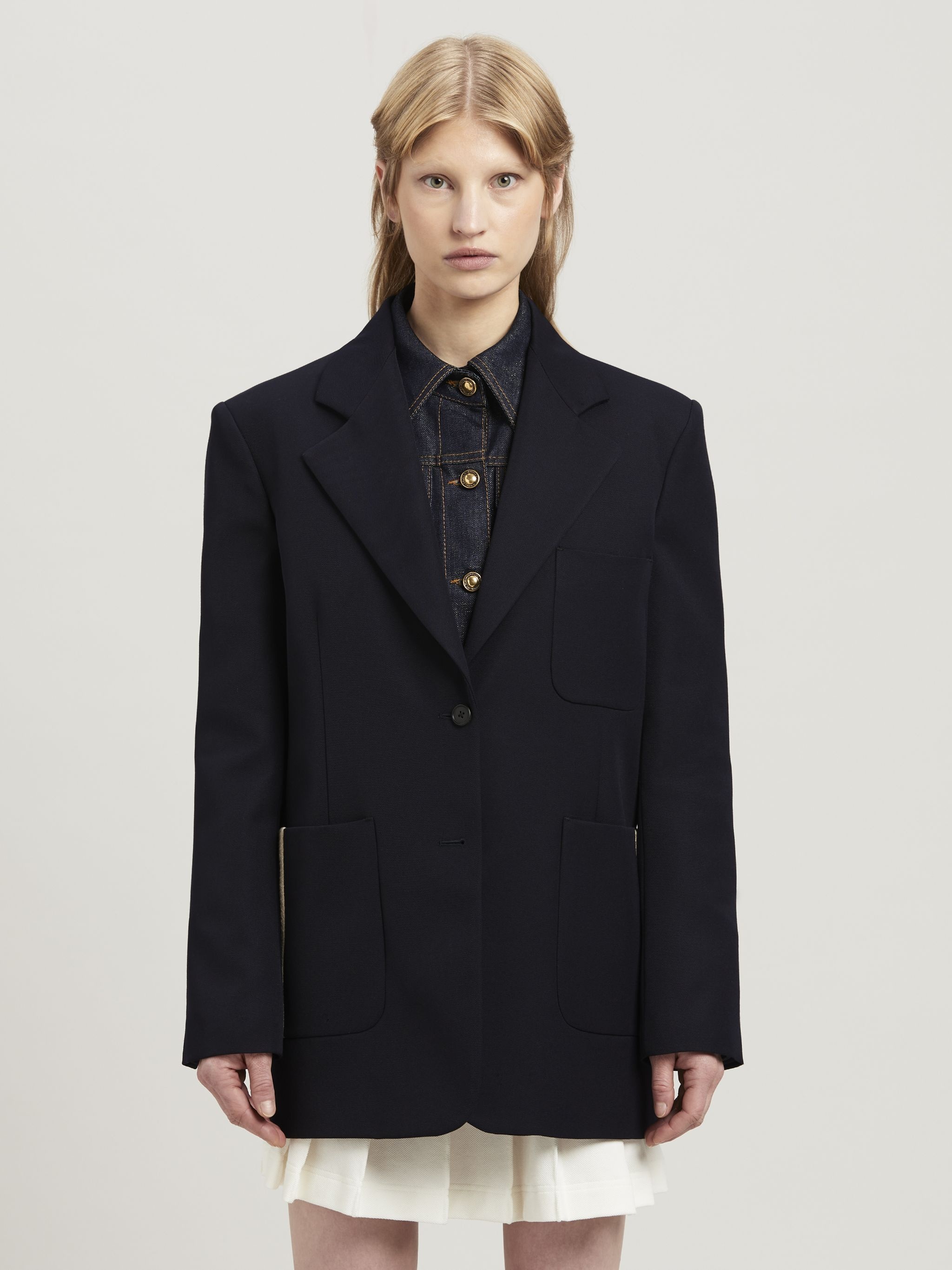 Wool Blend Blazer - 3