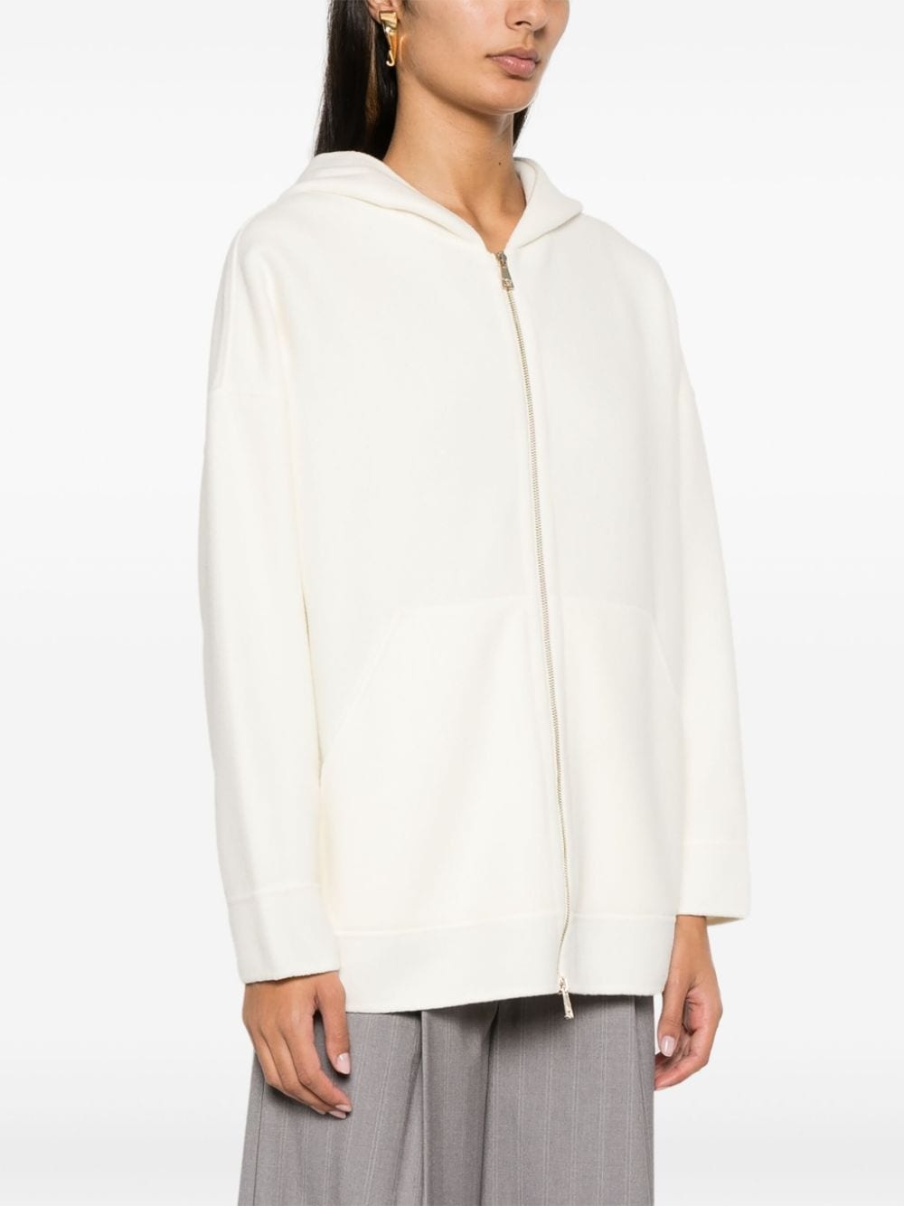 Wool and cashmere blend hoodie - 4