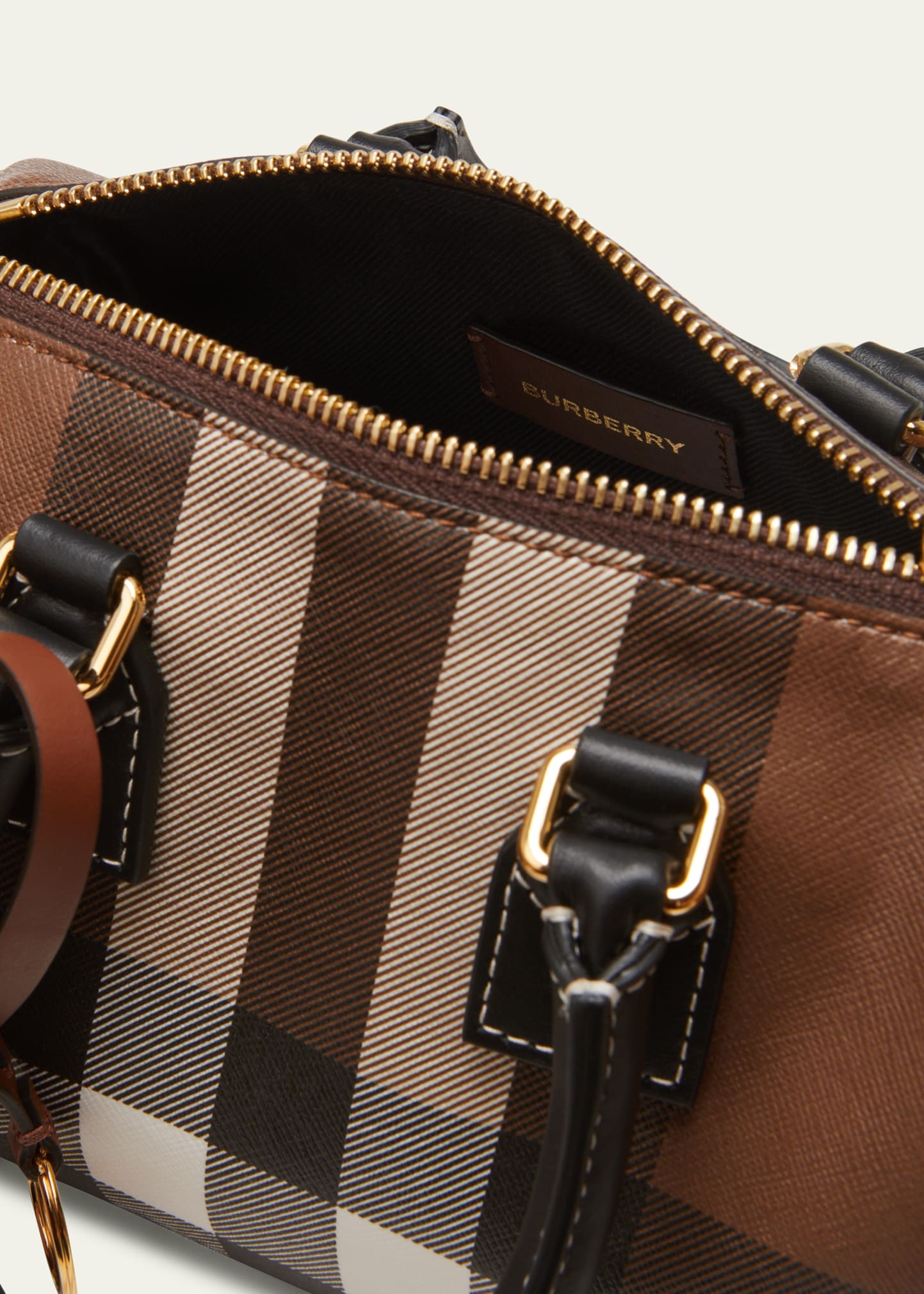 Check E-Canvas Bowling Top-Handle Bag - 4