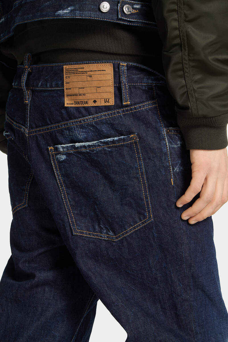 DARK INDIGO AVIATOR WASH LOOSE JEANS - 6