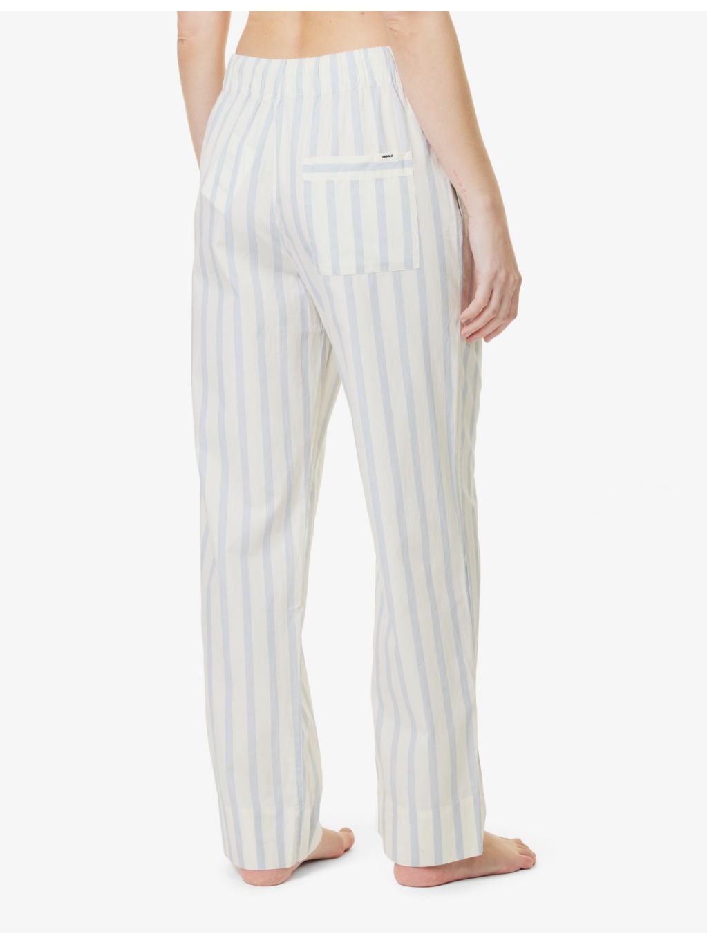 Straight-leg mid-rise organic-cotton poplin pyjama trousers - 4