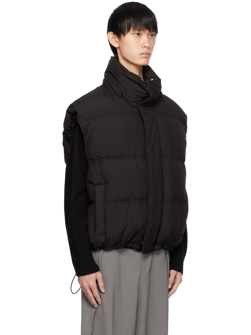 AMI Paris Black Sleeveless Down Vest outlook