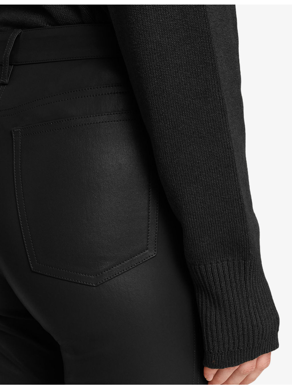 Duke flared-leg mid-rise leather trousers - 4