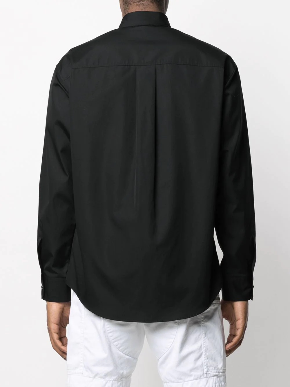 contrast-panel long-sleeve shirt - 4