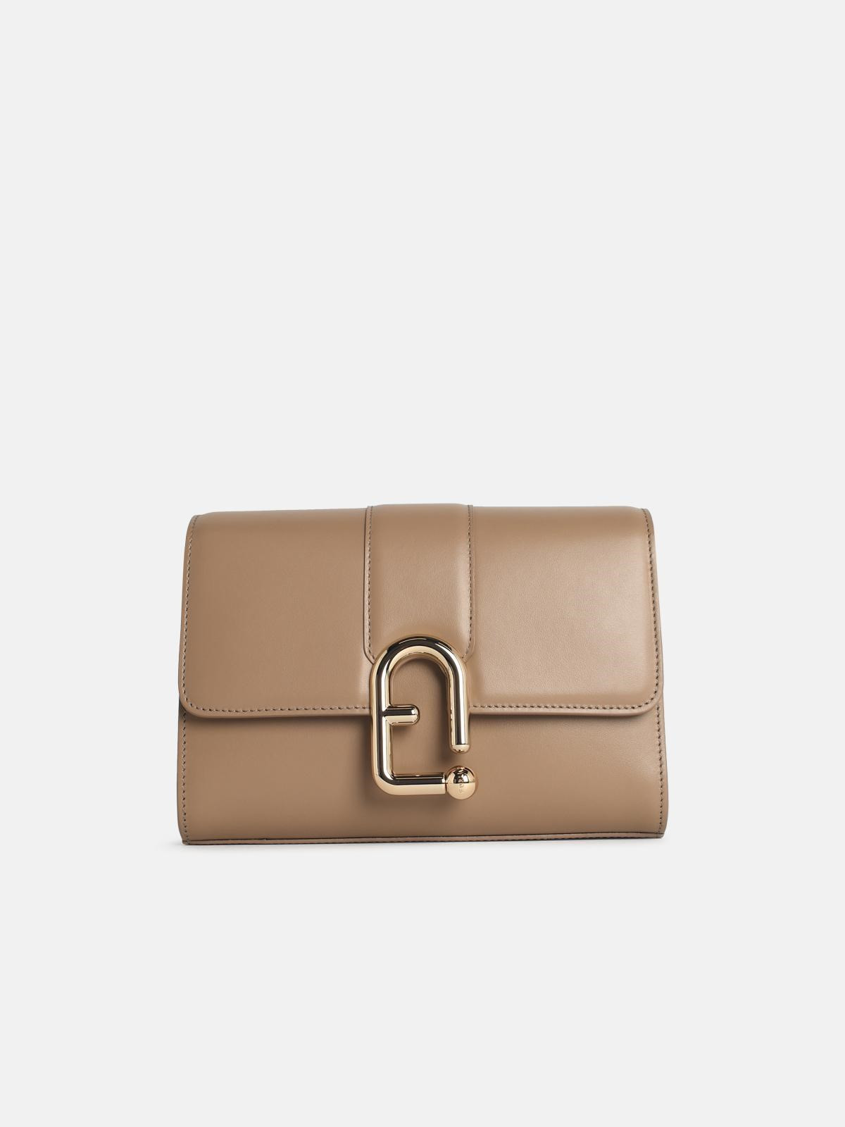 'URBAN S' BEIGE LEATHER CROSSBODY BAG - 1