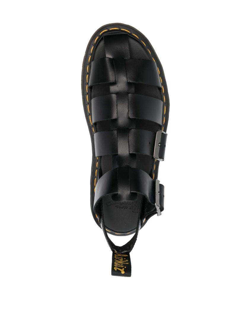 caged-design leather sandals - 4