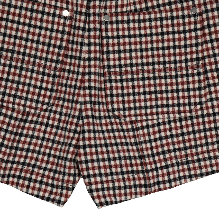Chloe Ladies High-rise A-line Checked Wool-blend Shorts, Brand Size 38 (US Size 6) - 7