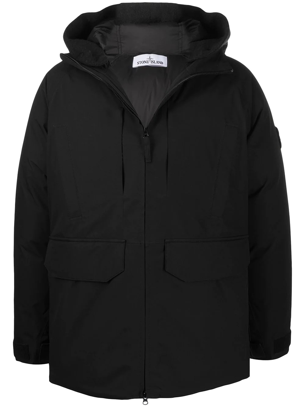 zip-up hooded coat - 1