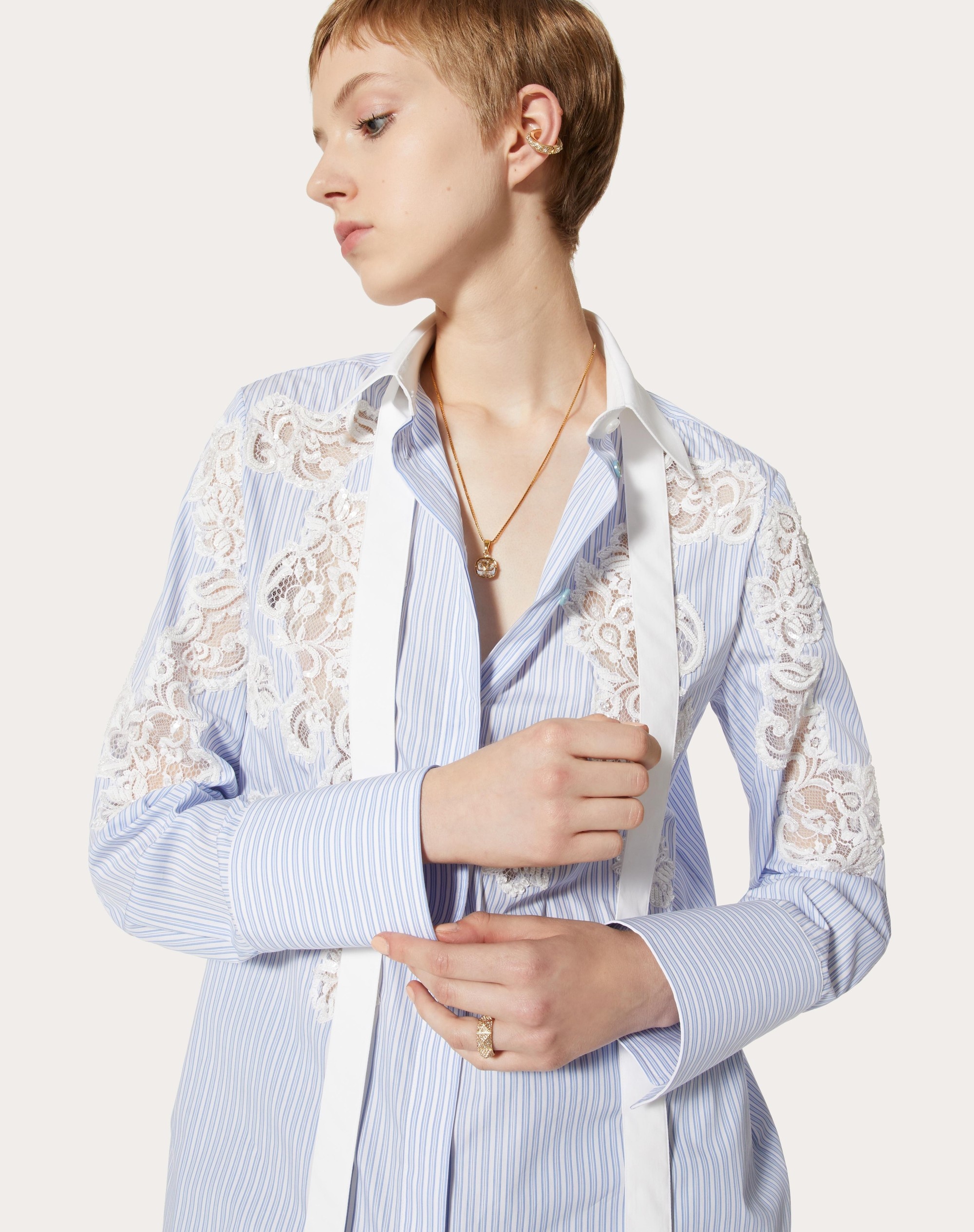 DOUBLE STRIPE EMBROIDERED SHIRT - 5