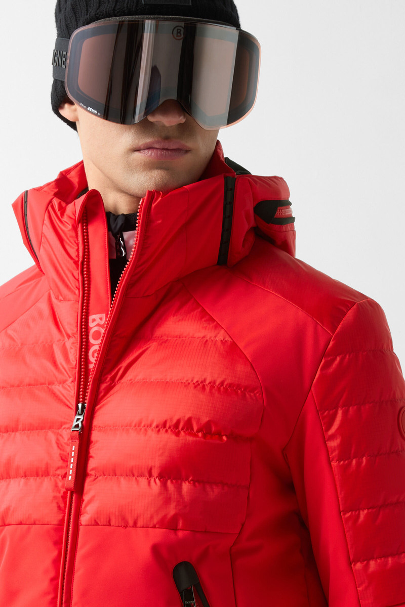 Henik down ski jacket in Red 5