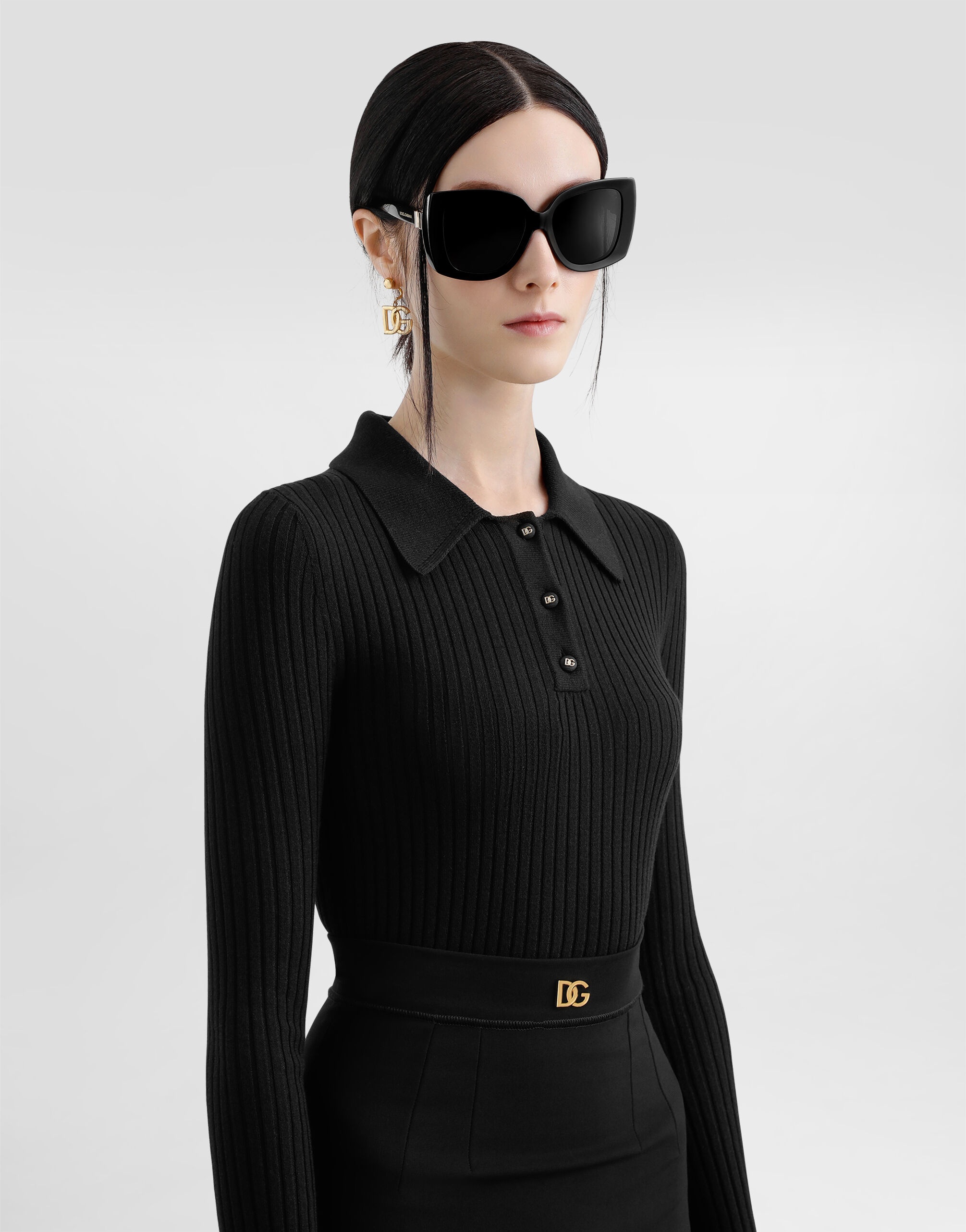 Ribbed wool polo-style sweater - 4
