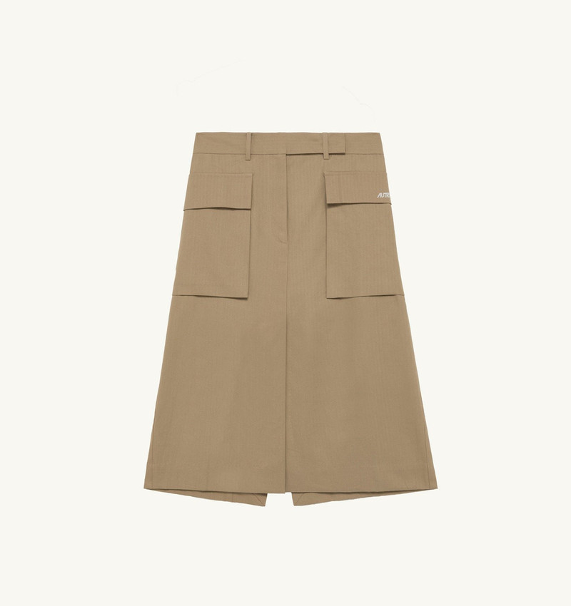 HERRINGBONE MID SKIRT WOMAN 1