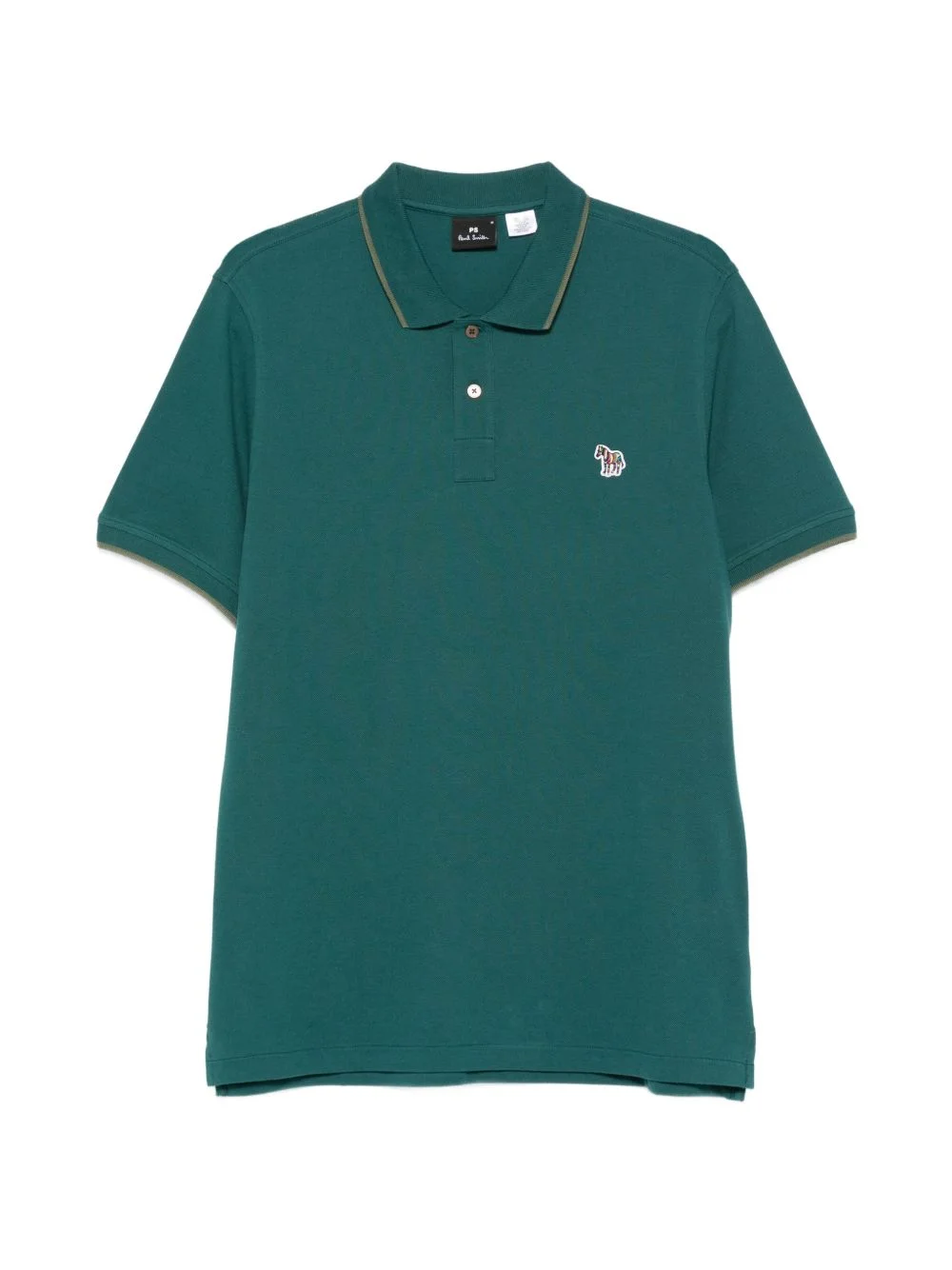 zebra-patch polo shirt - 1