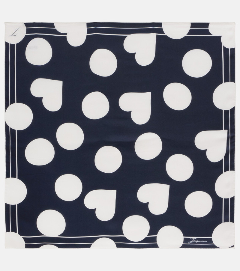 Cœur printed silk scarf 1