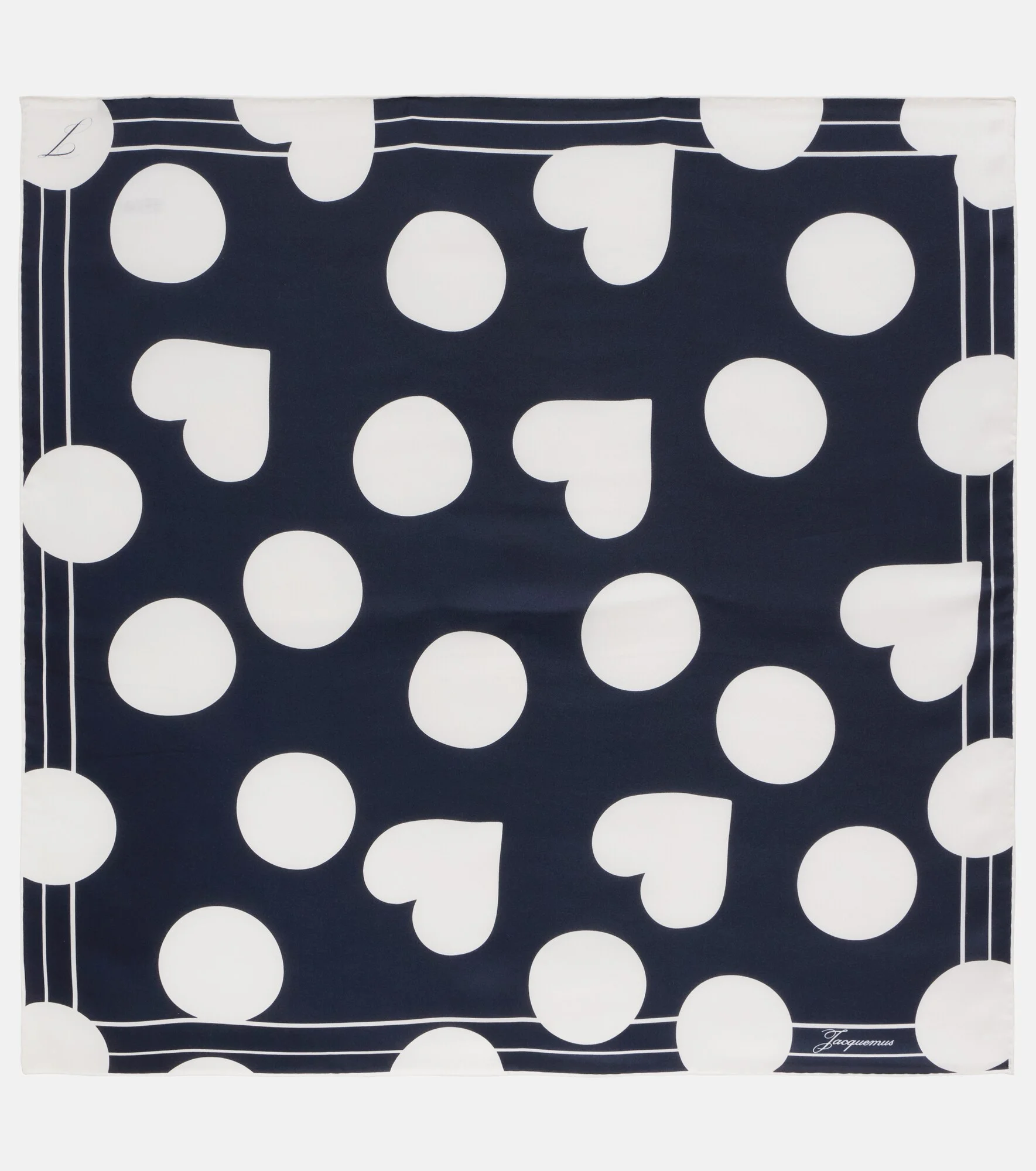 Cœur printed silk scarf - 1
