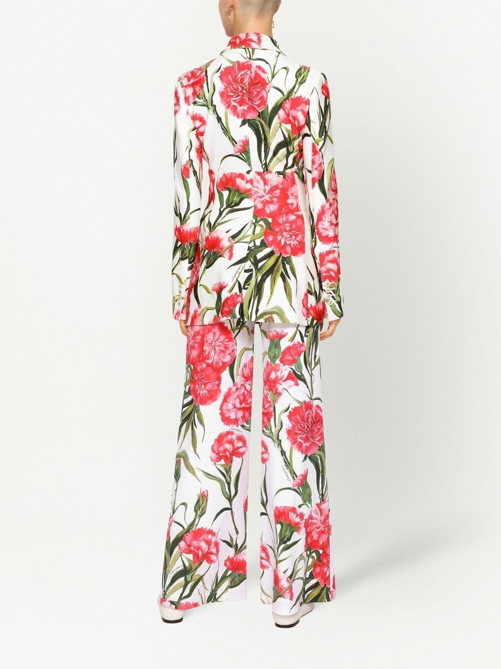 floral-print double-breasted blazer - 4