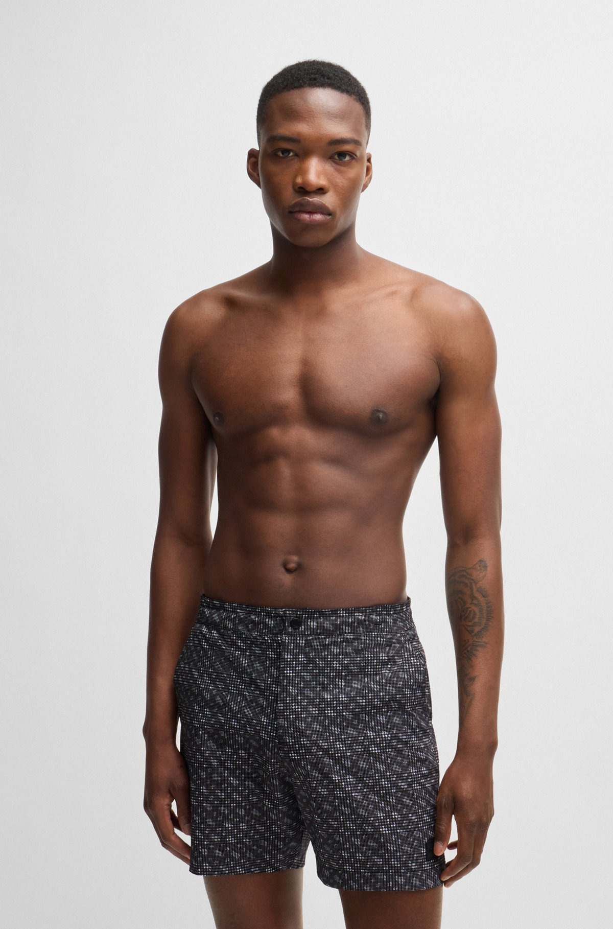 QUICK-DRY SWIM SHORTS WITH MONOGRAM PRINT - 2