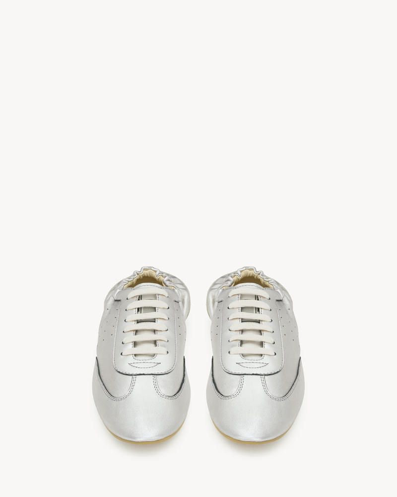 SAINT LAURENT LEWIS SNEAKERS IN METALLIC LEATHER AND SUEDE outlook