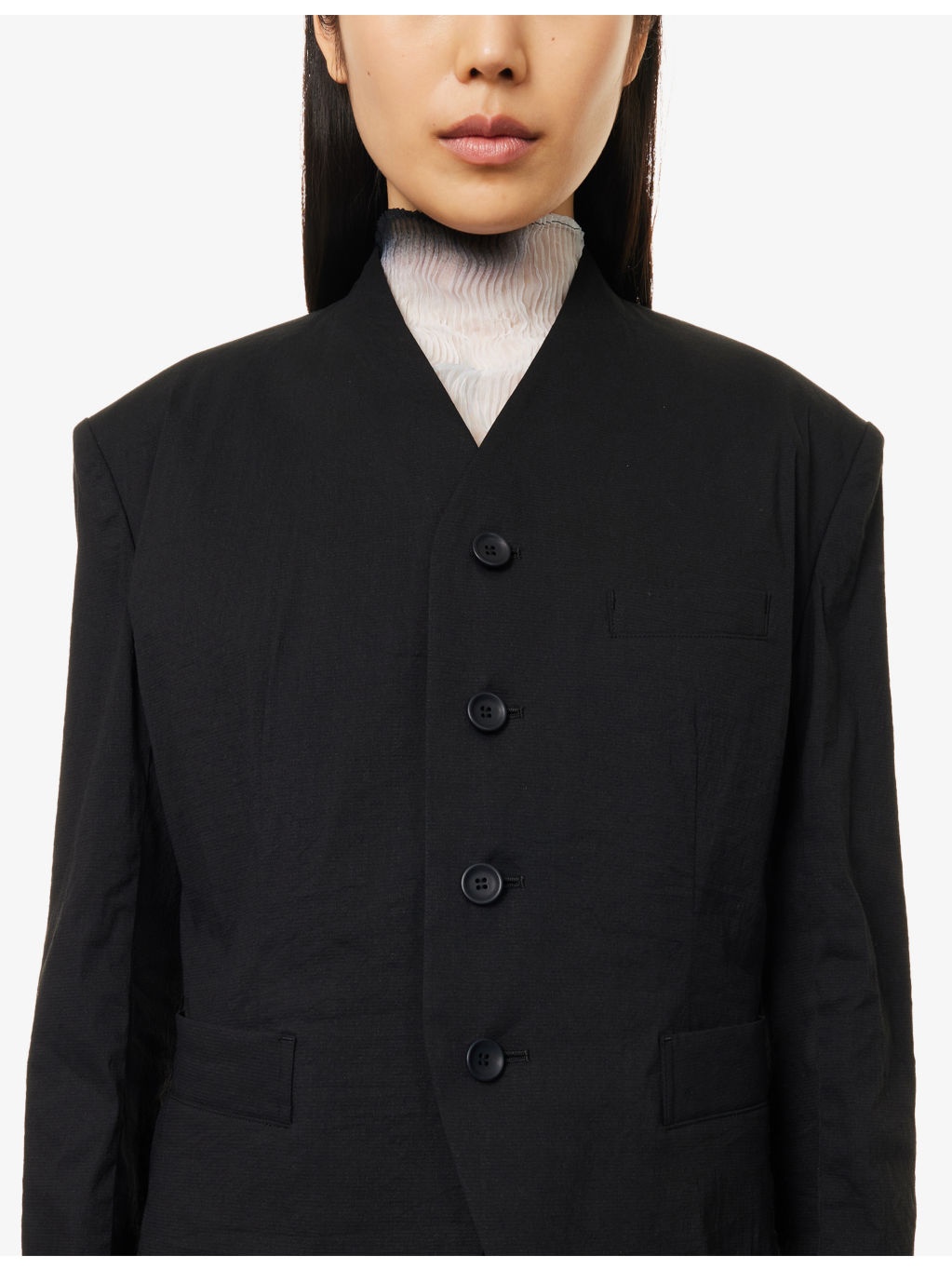 Washi Ensemble V-Neck Woven Jacket - 5