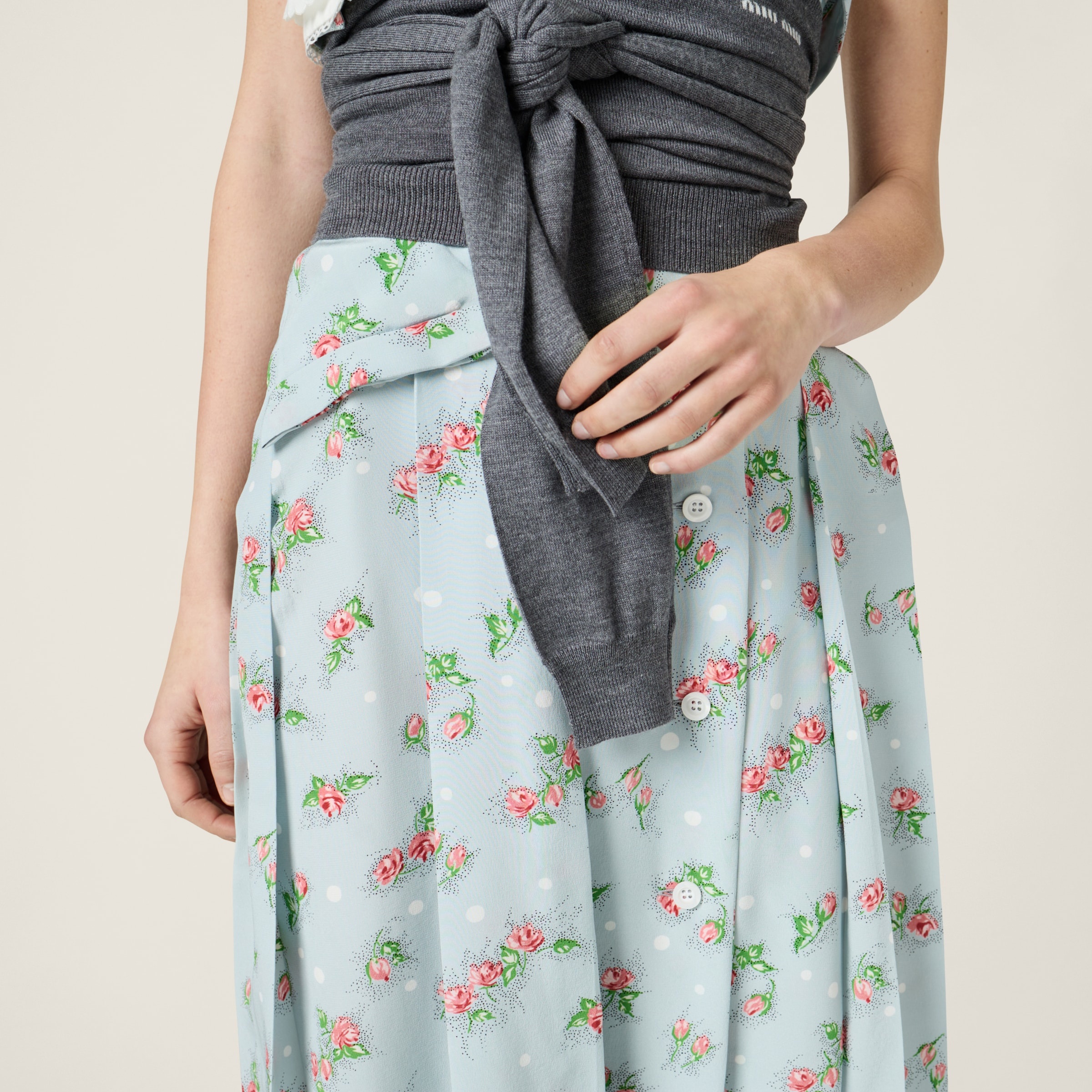 Printed marocain dress - 4