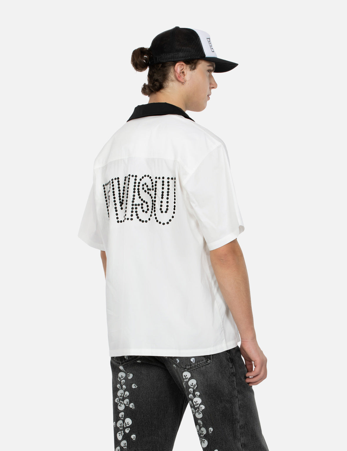 CHAIN-STITCHED EMBROIDERY LOGO BOXY TENCEL SHIRT - 8