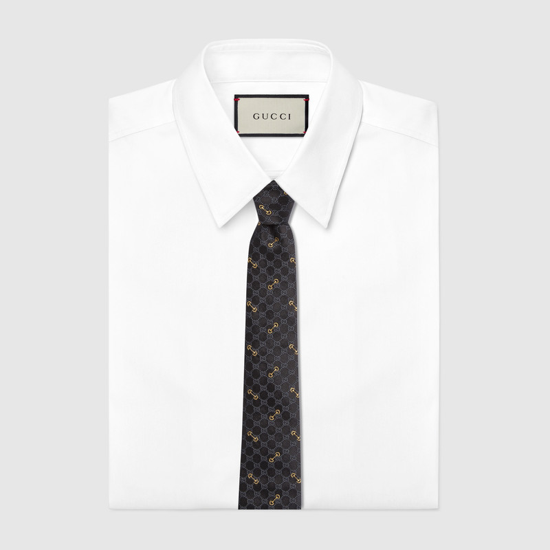 GUCCI GG silk jacquard tie outlook
