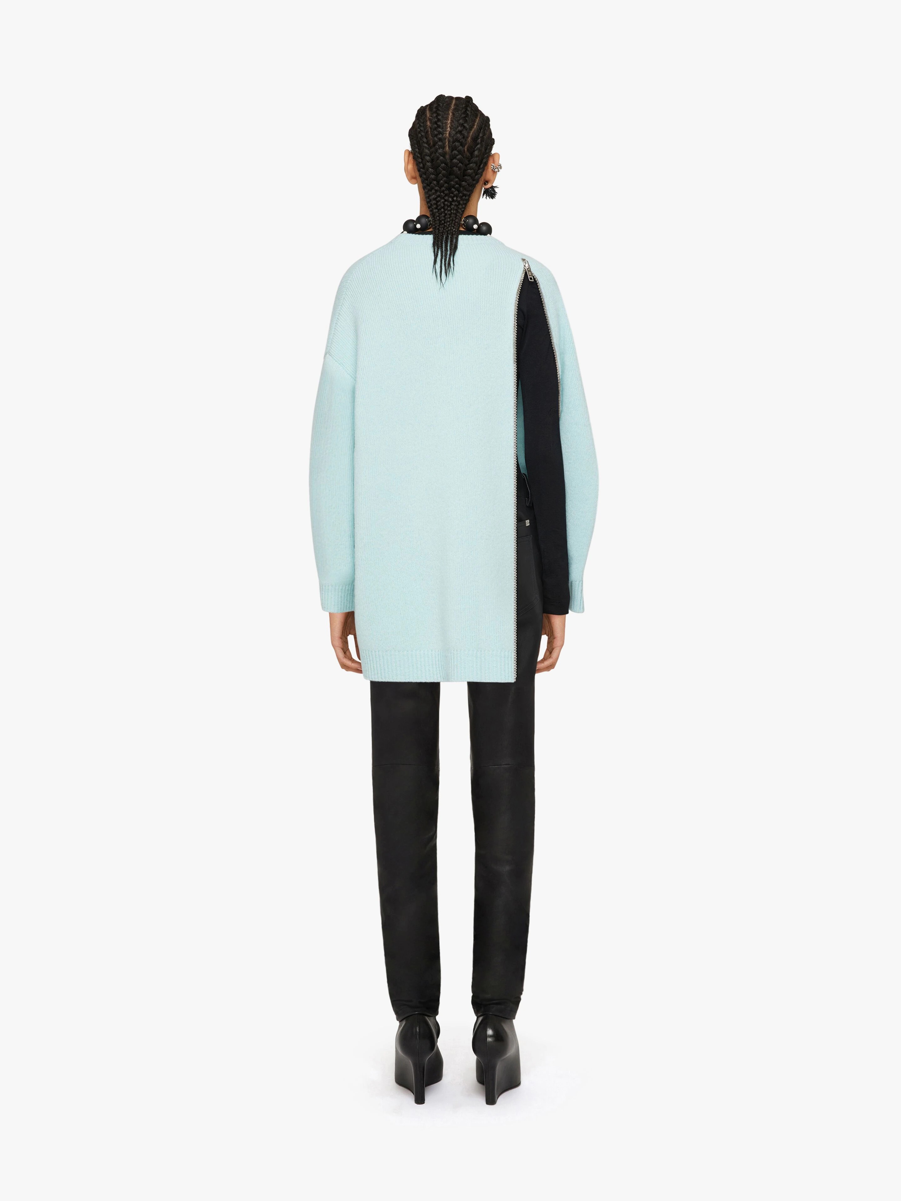 OVERSIZED SWEATER IN WOOL WITH 4G ZIP - 4
