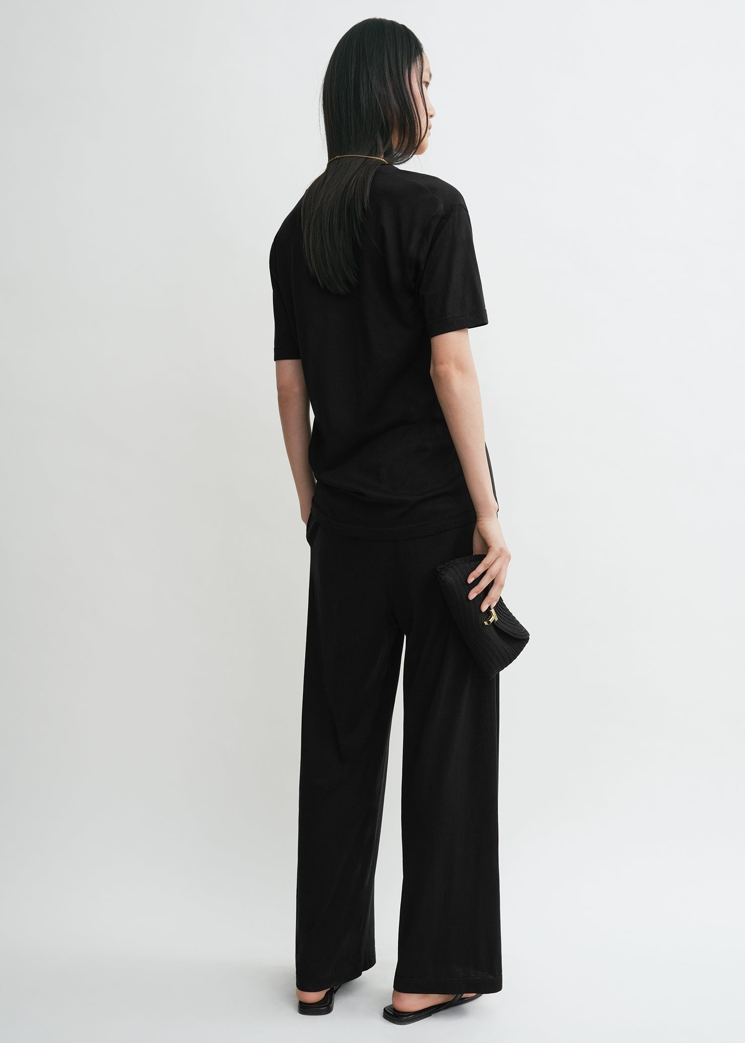 Cotton silk pj bottoms black - 4