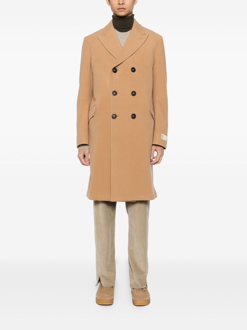 double-breasted wool coat - 2