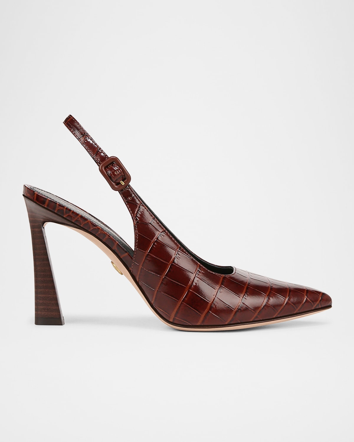 Callie Leather Cap-Toe Slingback Pumps - 1