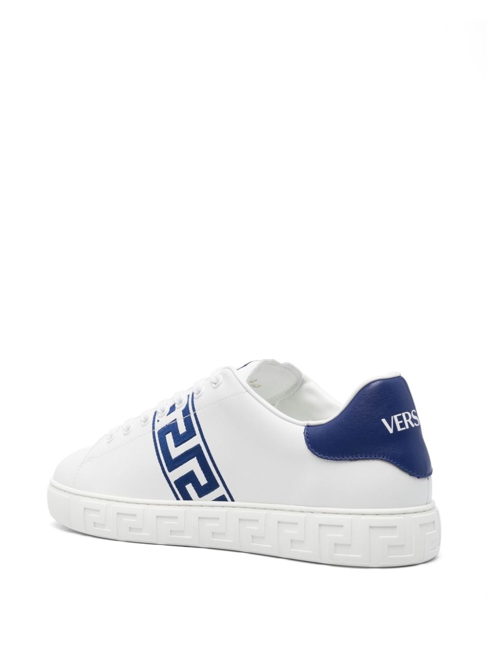 Greca-embroidery leather sneakers - 3