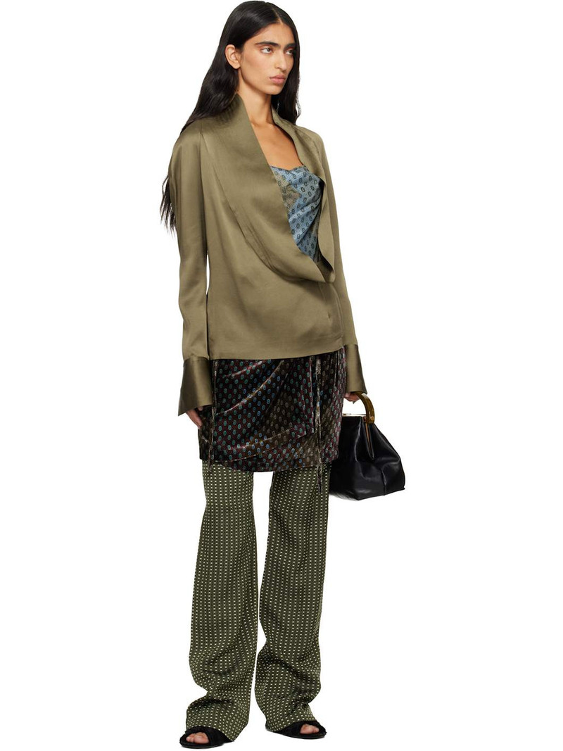 Dries Van Noten Khaki Crêpe Shirt outlook
