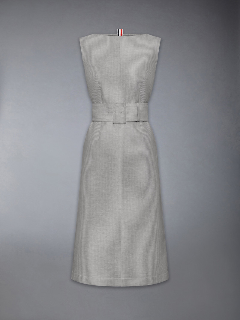 TONAL UNIVERSITY STRIPE BOAT NECK DRESS 1