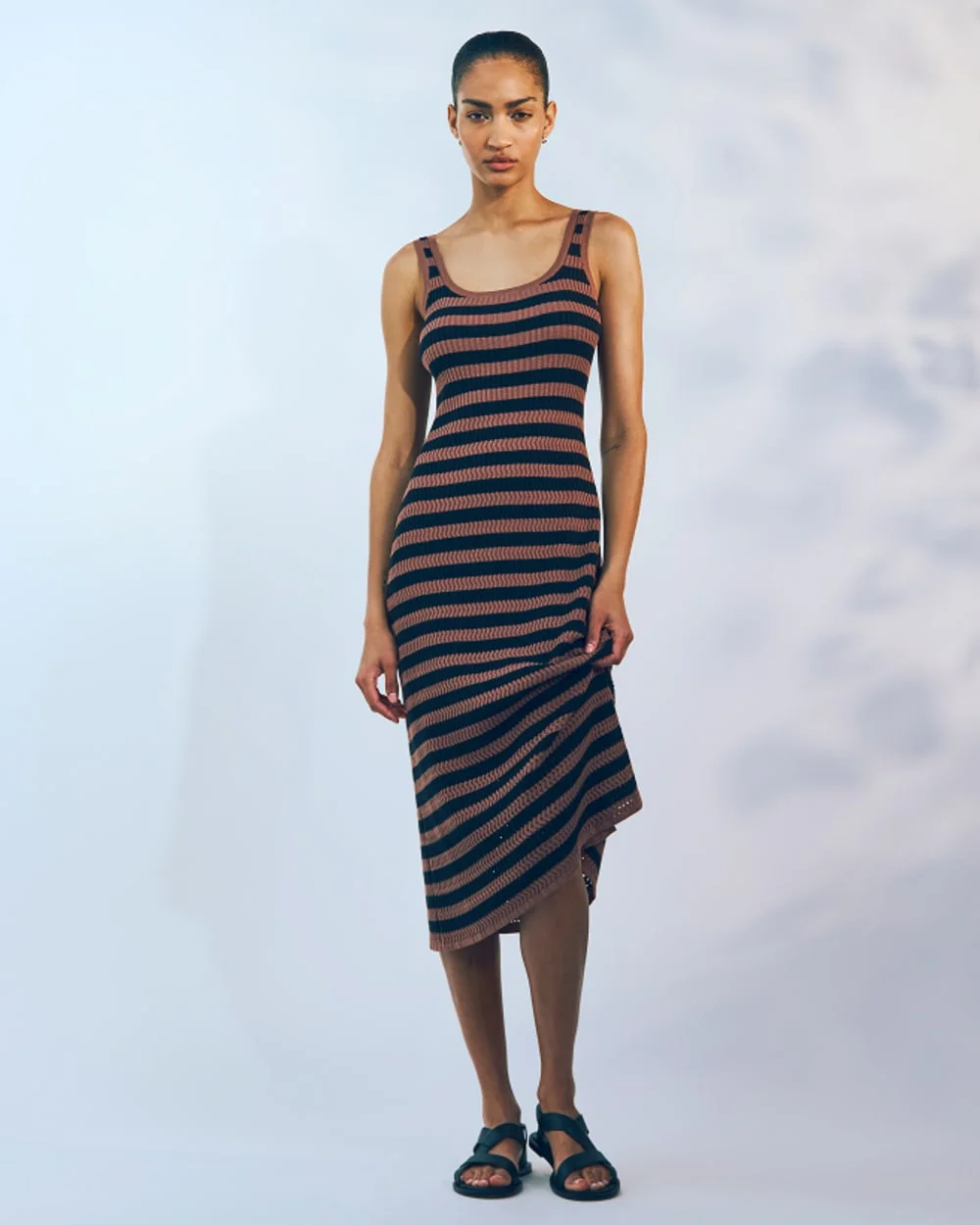 everlane crochet dress THE KNIT TANK Shift dress Joe Browns Trixie Check COLOR:Blue Print __with:ACC2134_LIGHT-PINK