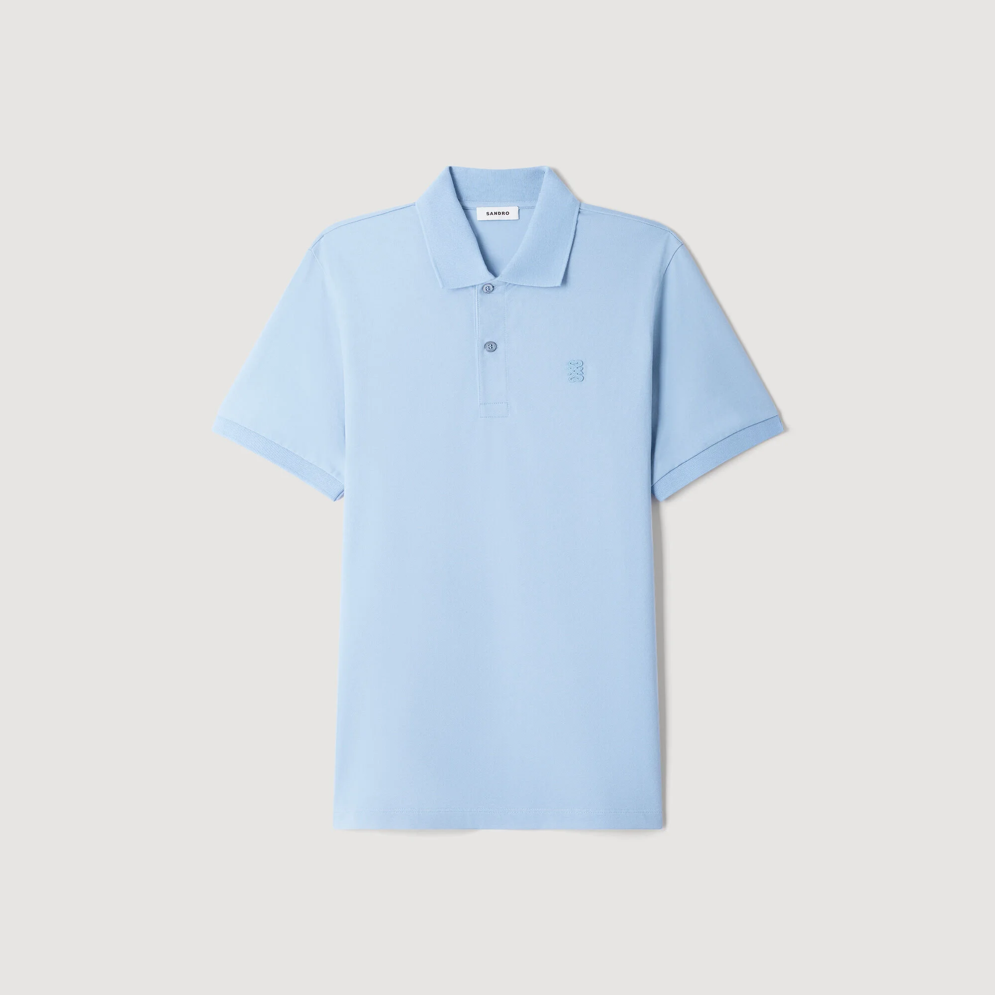 COTTON POLO SHIRT WITH LEATHER LOGO - 1