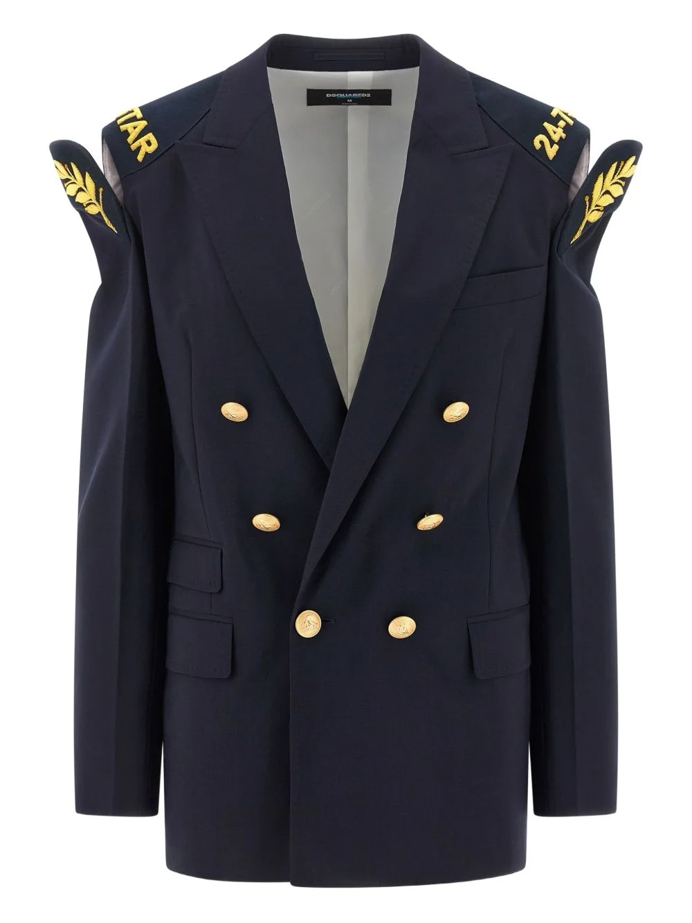 virgin wool double-breasted blazer - 1