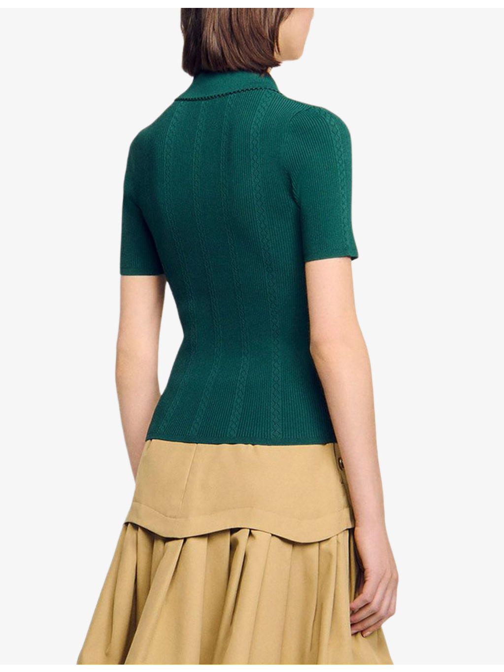 Short-Sleeve Knitted Polo Jumper - 4