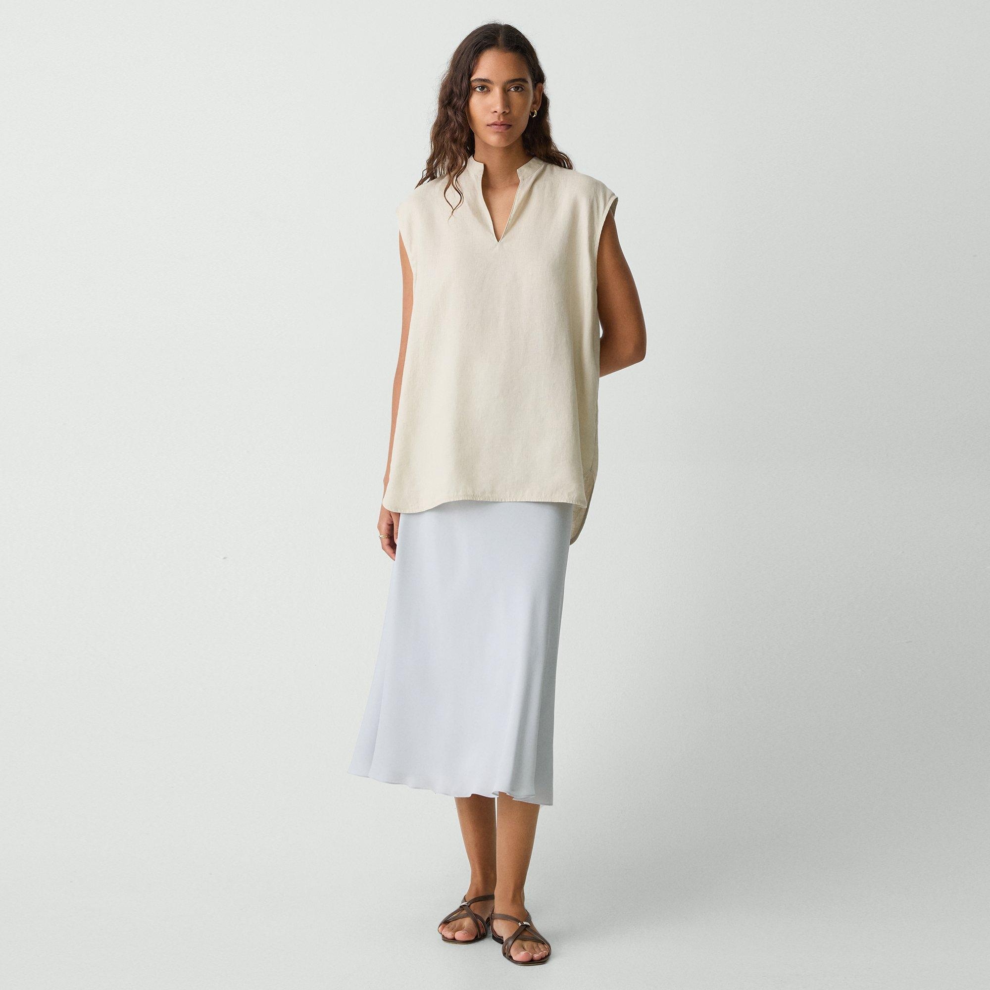 Boxy Tunic Top in Relaxed Linen - 6